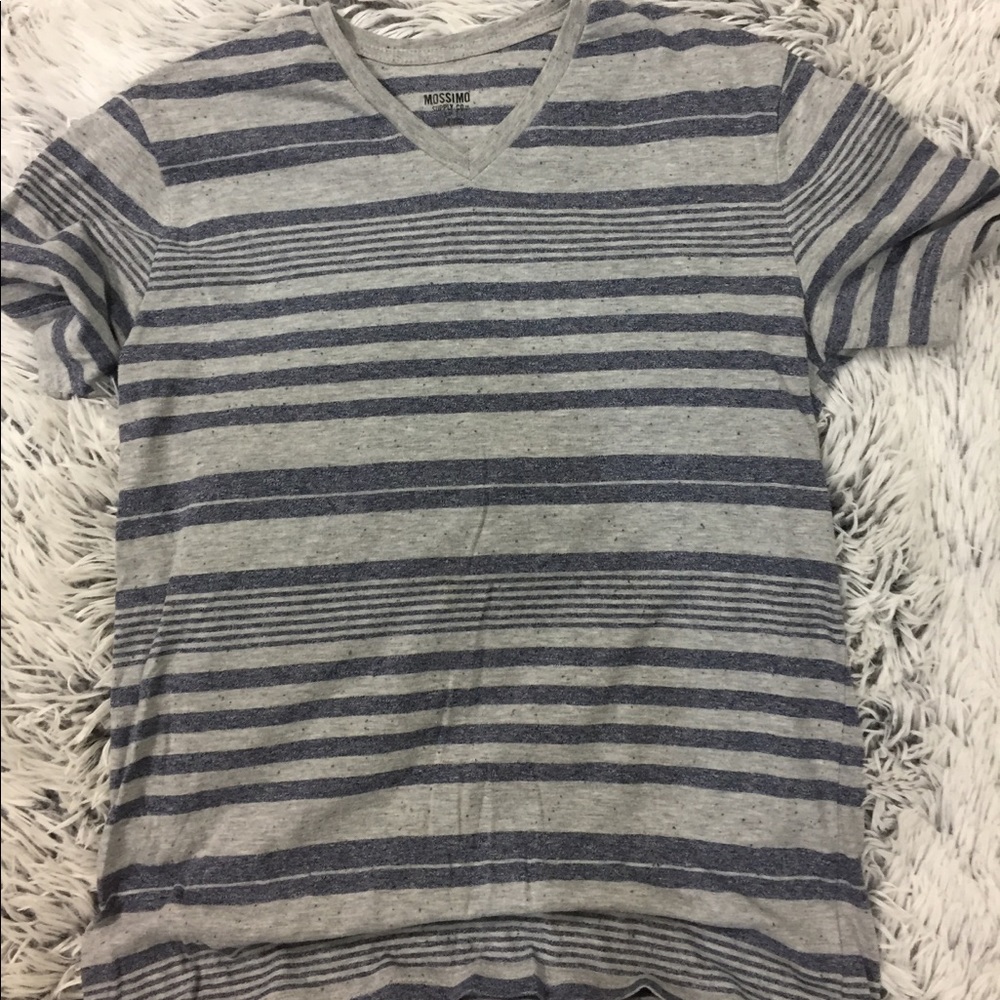 Mossimo Gray & Blue Striped T-shirt Size Small